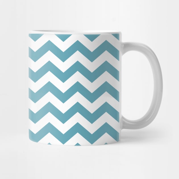 Teal Blue Thick Chevron Pattern by squeakyricardo